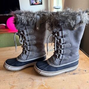 Sorel Women's Gray Fur-Trimmed Boots